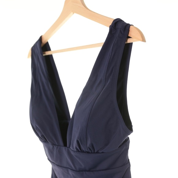NWOT Andie Swim The Mykonos Plunge Neck Navy Blue One Piece Womens M Resortwear - Picture 5 of 9